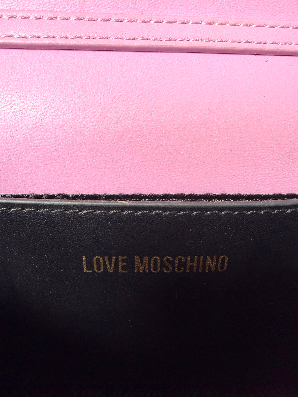 Love Moschino Pink Quilted Crossbody Bag with Gold Chain