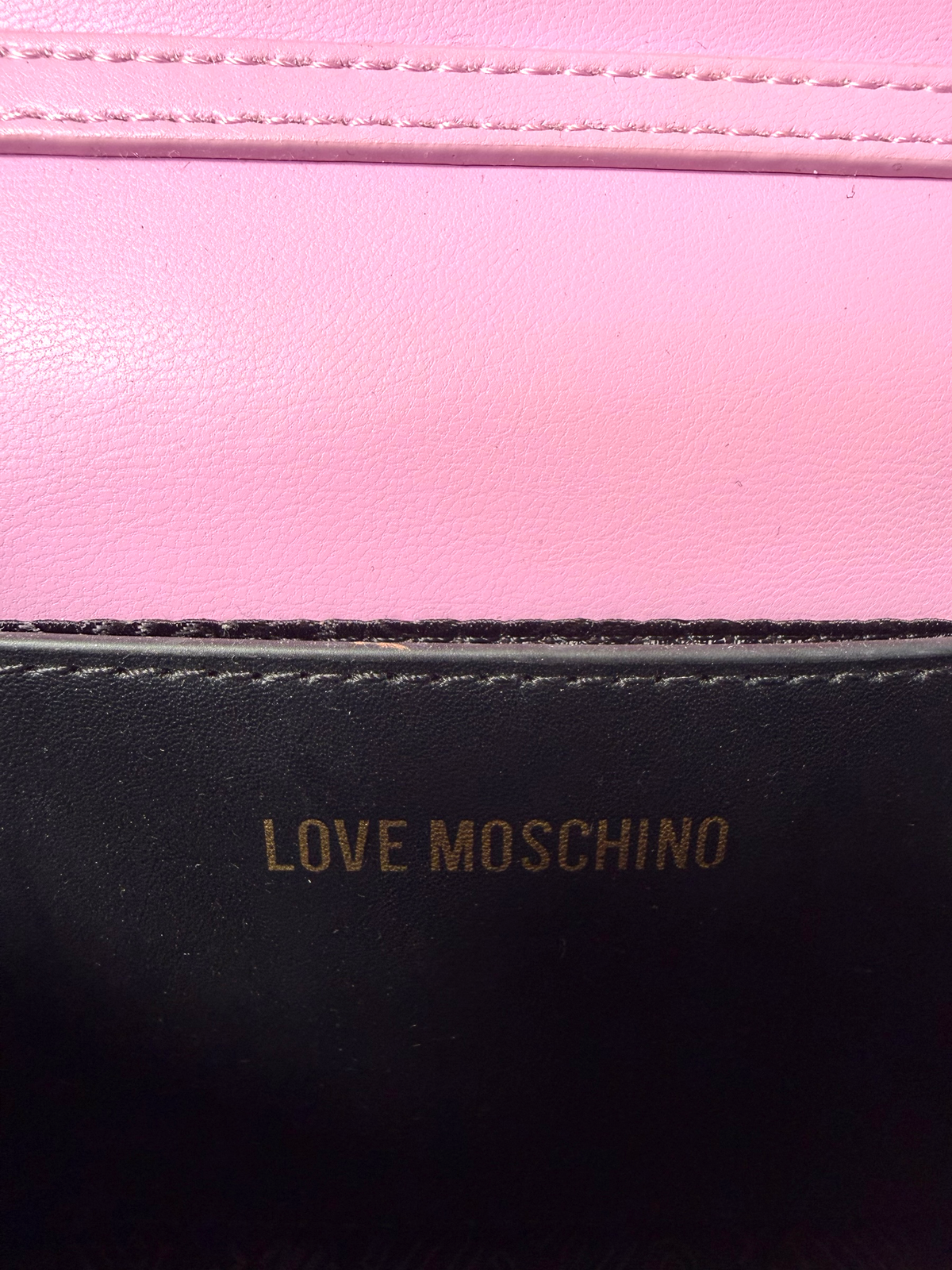 Love Moschino Pink Quilted Crossbody Bag with Gold Chain