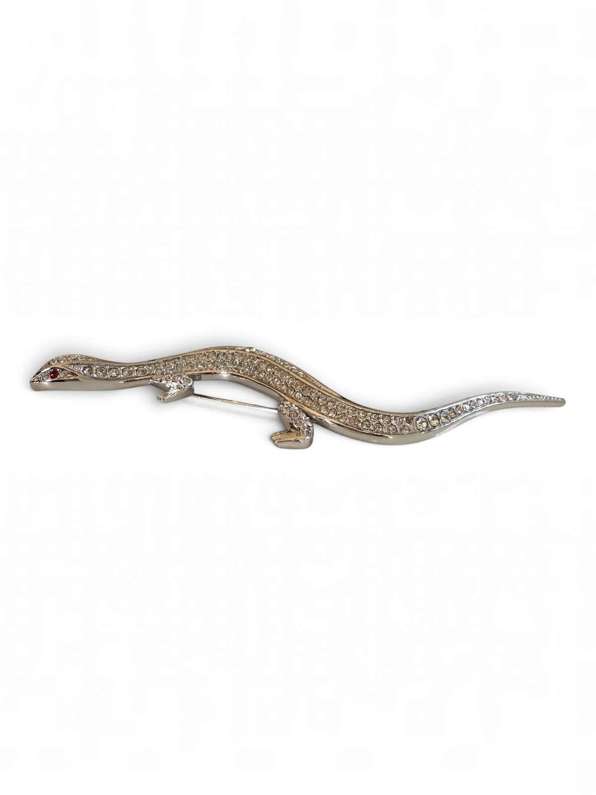 Vintage Attwood & Sawyer Crystal Lizard Brooch, Signed A&S, circa 1980s