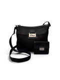 Christian Dior Street Chic Messenger Bag – Black Oblique Canvas & Leather, 2006, with Matching Wallet