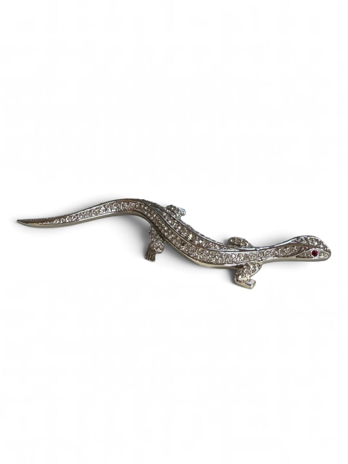 Vintage Attwood & Sawyer Crystal Lizard Brooch, Signed A&S, circa 1980s