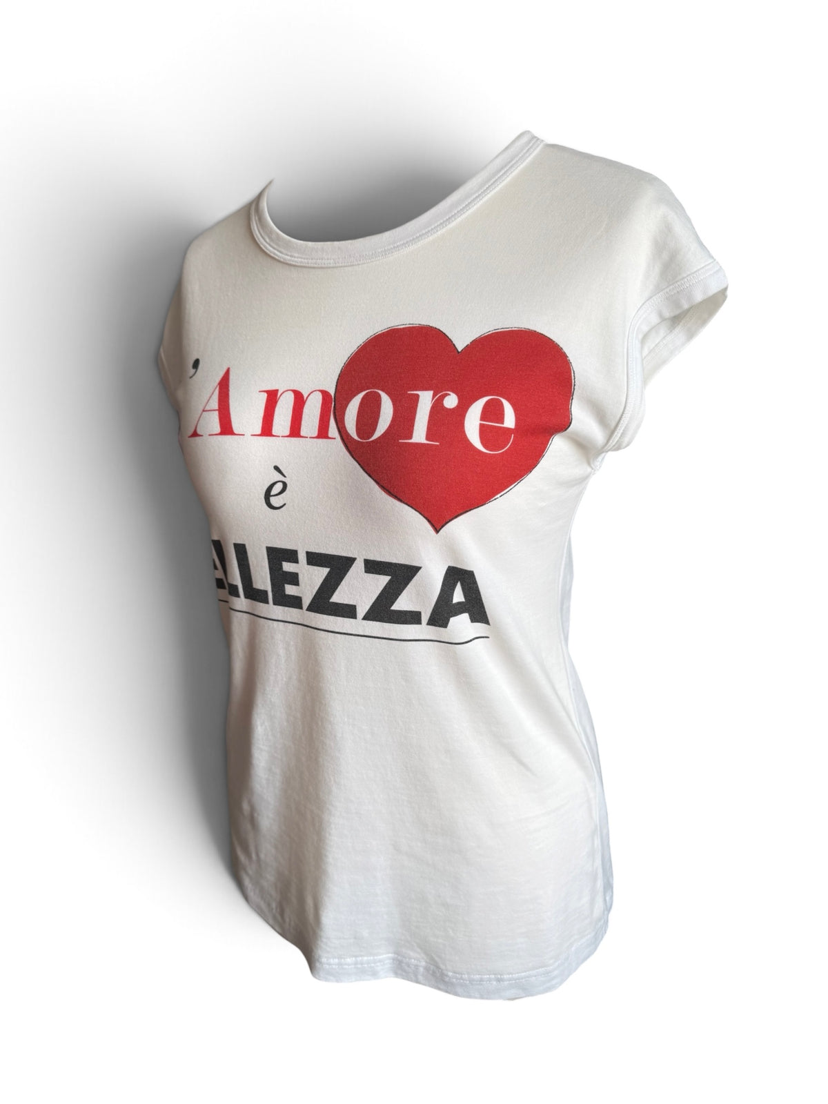 Dolce & Gabbana L’Amore è Bellezza White Cotton T-Shirt – Size IT 36