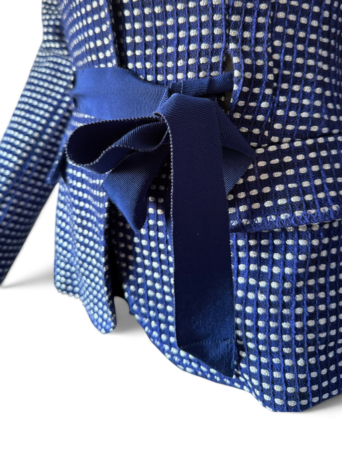 Vintage Moschino Cheap & Chic Navy Blue Check Blazer Jacket Size UK 12