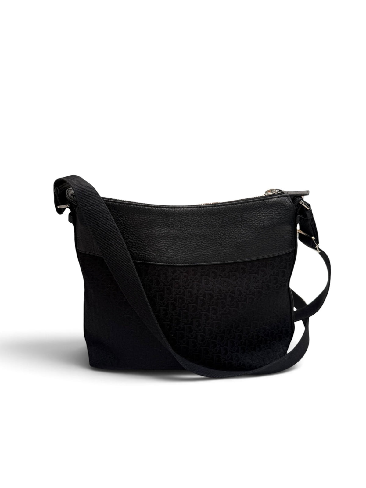 Christian Dior Street Chic Messenger Bag – Black Oblique Canvas & Leather, 2006, with Matching Wallet
