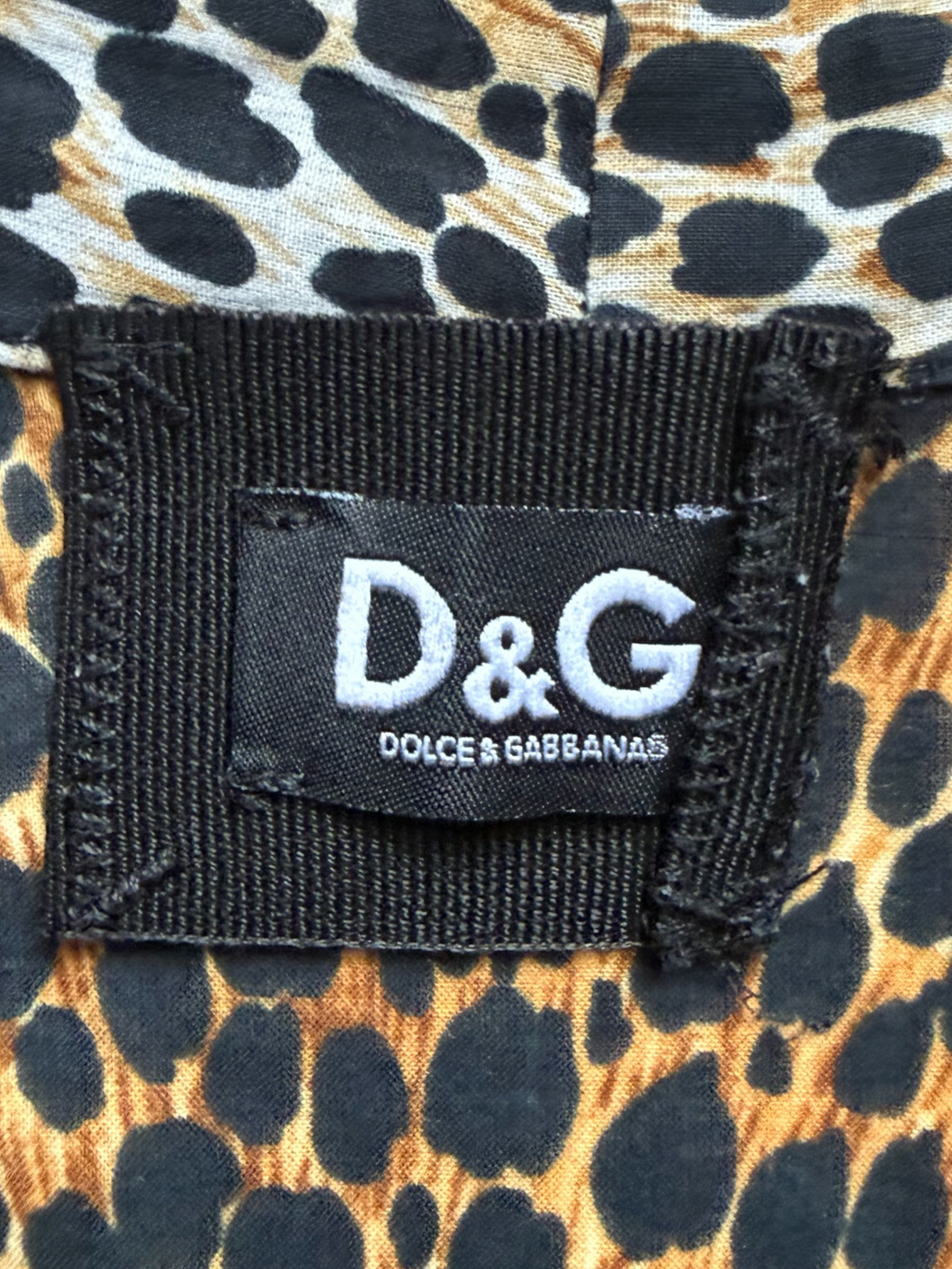 Dolce & Gabbana Sleeveless Leopard Print Pussy Bow Blouse in Cotton UK Size 10