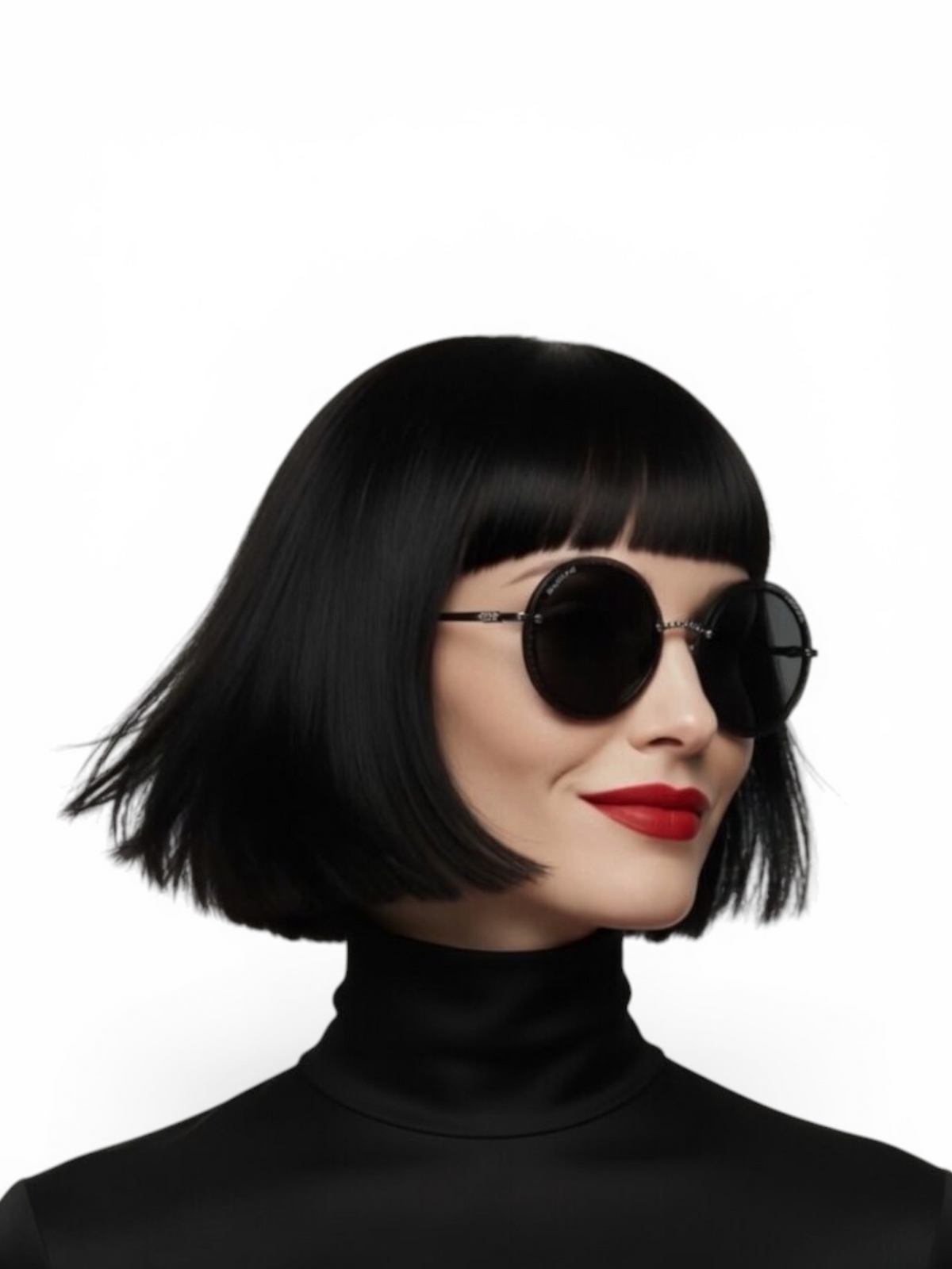 Chanel Round Sunglasses With Chain Detail and Dark Lenses