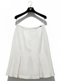 Chanel Cream Midi Silk Skirt with Pleats