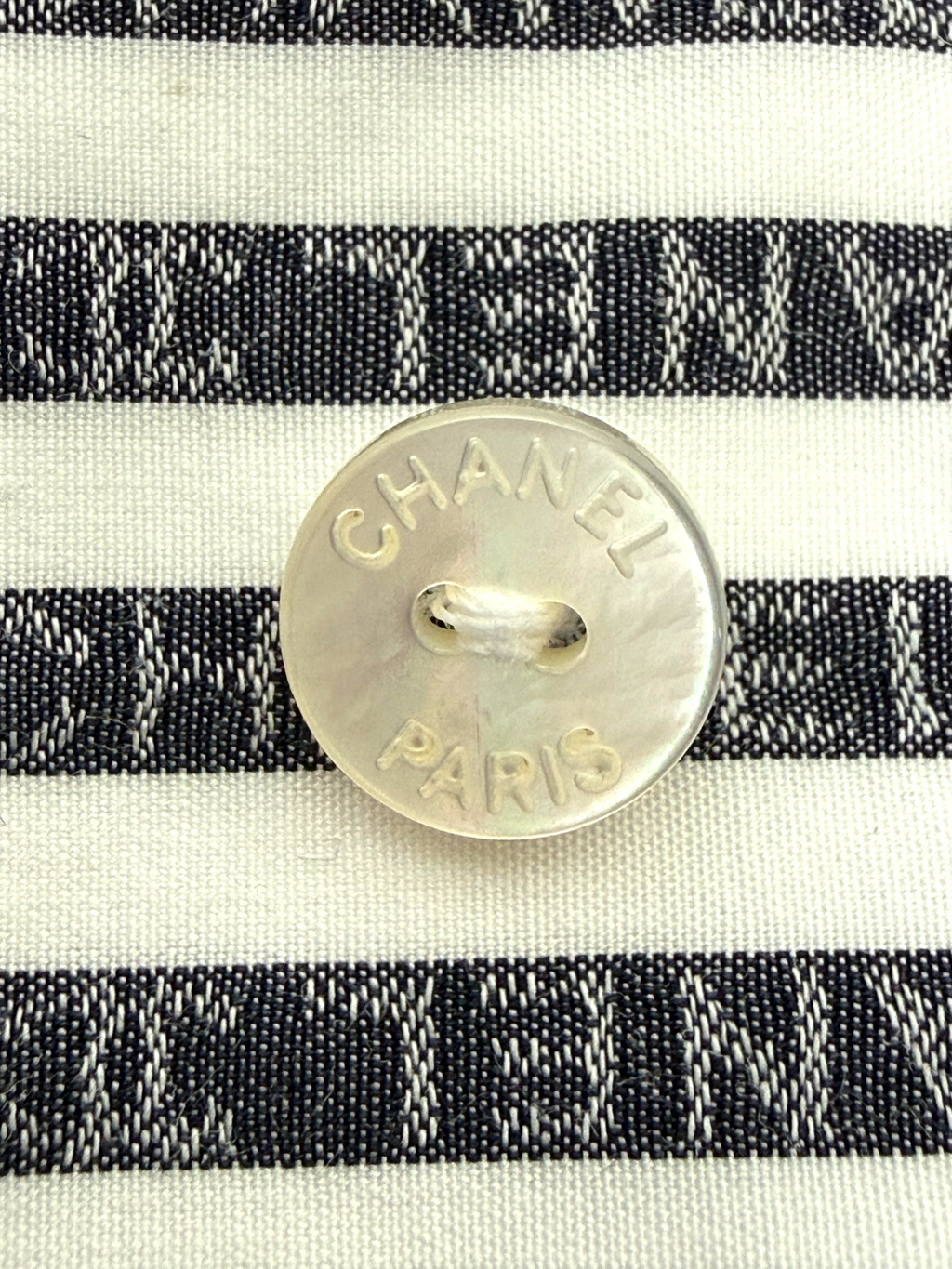 Chanel Logo Stripe Long Sleeve Shirt – 100% Cotton – Size 42 – Made in Italy – LegitGrails Authenticated
