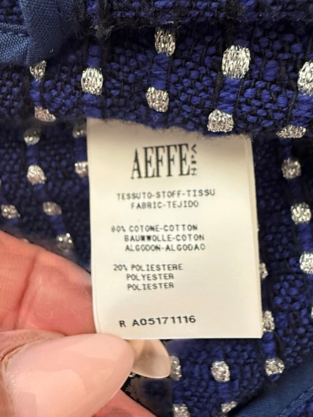 Vintage Moschino Cheap & Chic Navy Blue Check Blazer Jacket Size UK 12