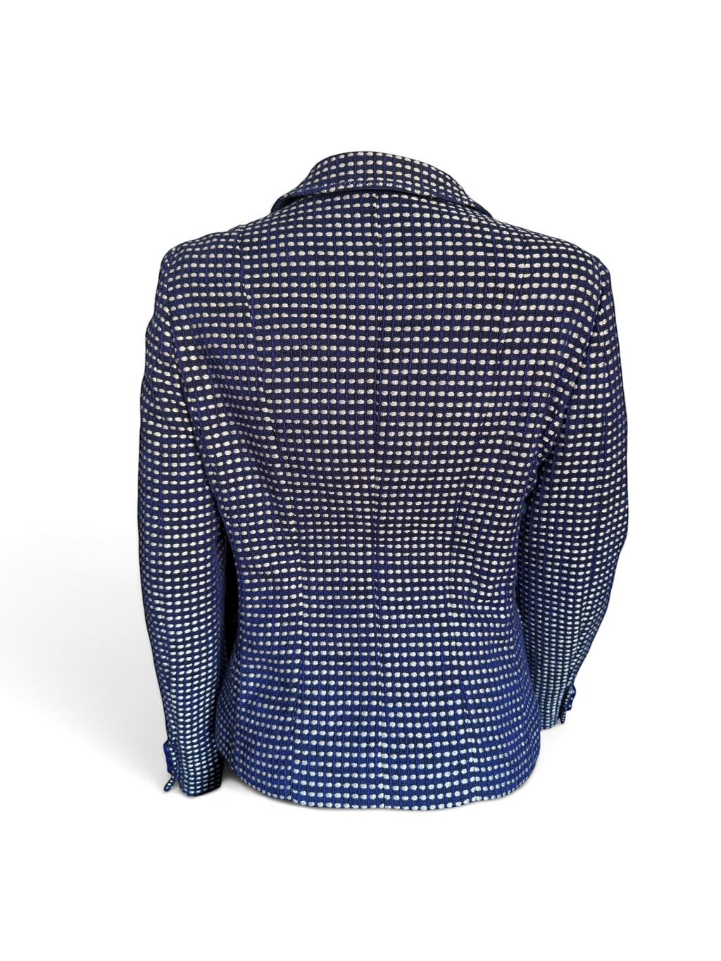 Vintage Moschino Cheap & Chic Navy Blue Check Blazer Jacket Size UK 12