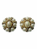Dior Faux Pearl and Crystal Gold Plated Clip-On Earrings