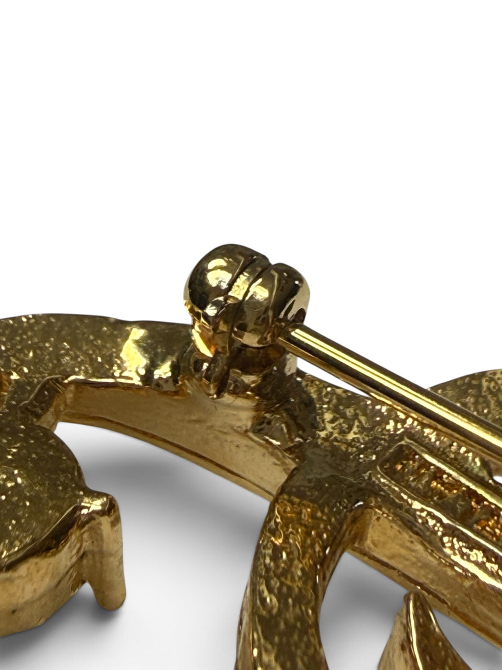 Vintage D’Orlan Treble Clef Brooch | Signed Gold Tone Crystal Music Pin