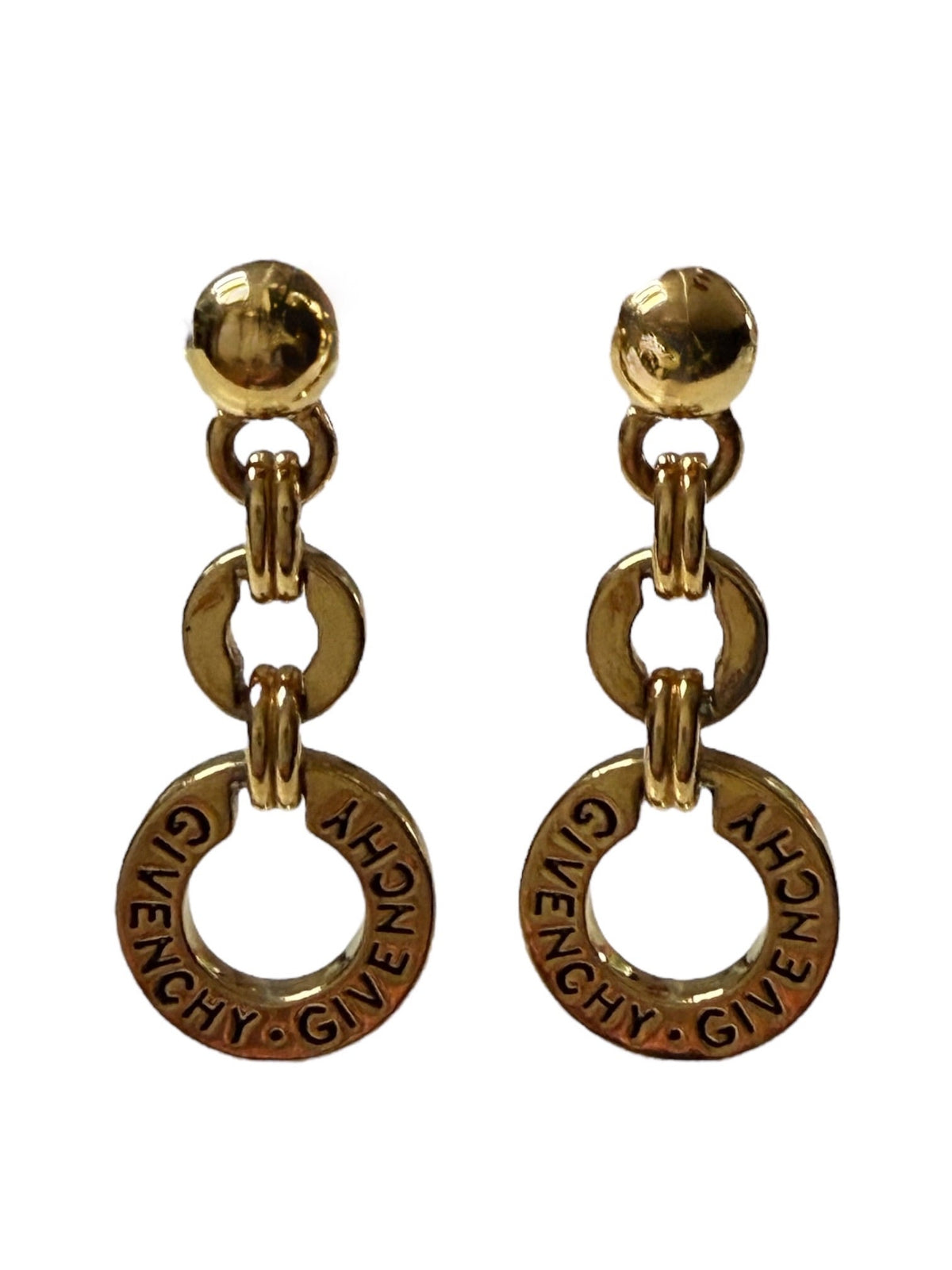 Givenchy Vintage Gold Tone Dangle Earrings