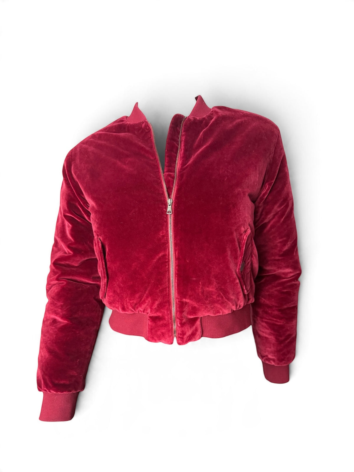 Dolce & Gabbana Red Velvet Bomber Jacket: Floral Embroidery, Leopard Lining (Made in Italy)