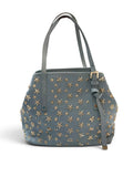 Jimmy Choo Sasha Powder Blue Leather Tote, Gold Star Studs, Made in Italy, circa 2016–2017