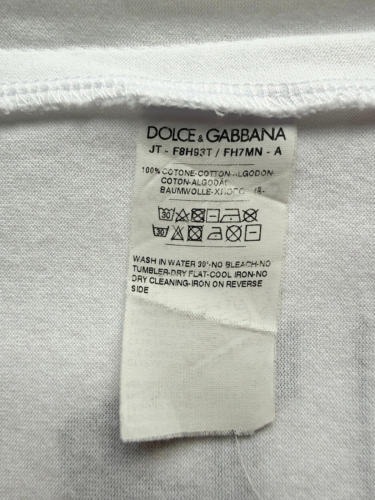 Dolce & Gabbana L’Amore è Bellezza White Cotton T-Shirt – Size IT 36