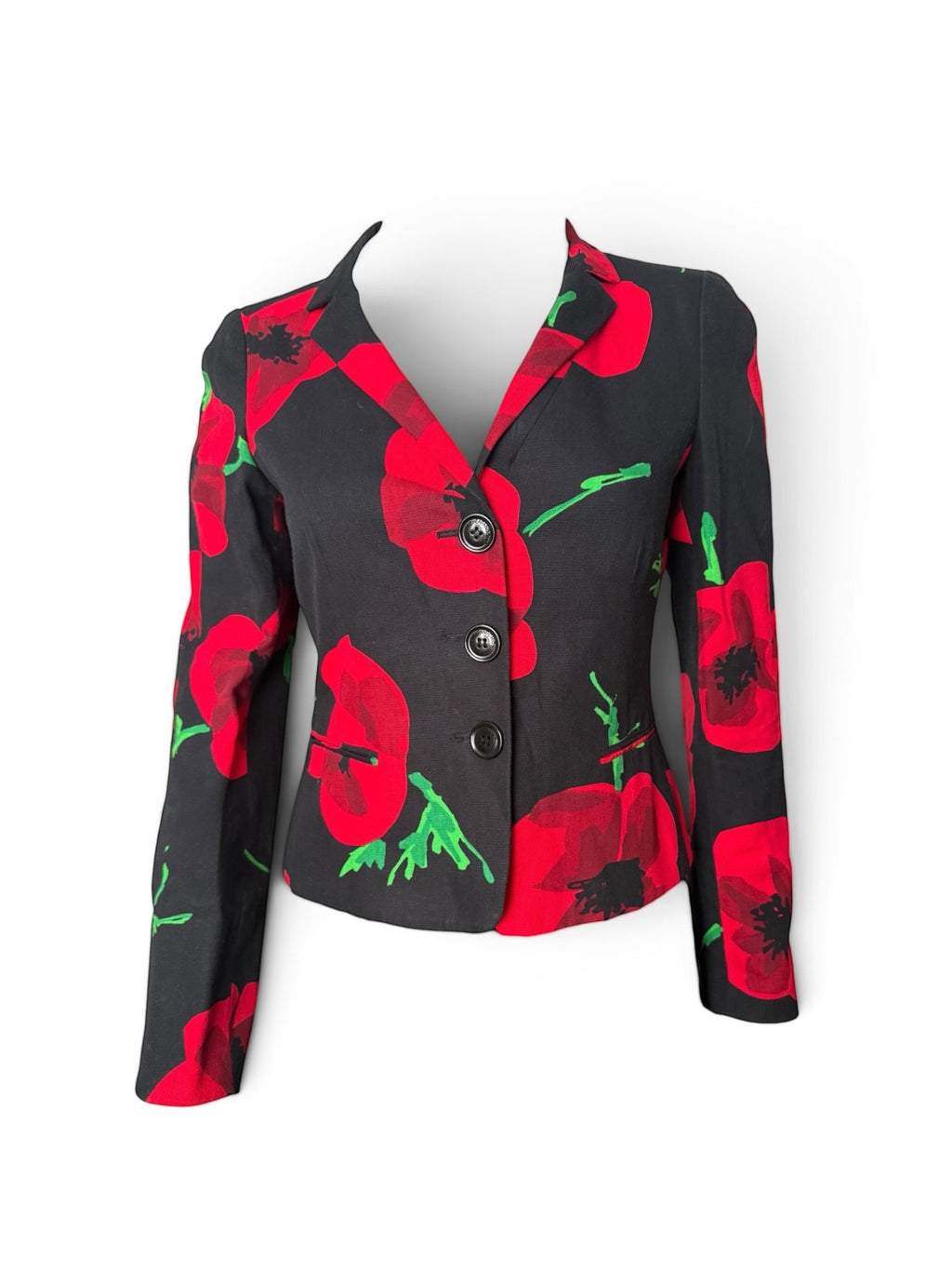Moschino Cheap & Chic Poppy Print Cotton Blazer, UK 8 EU 36