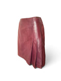 Chanel Bordeaux Leather Midi Skirt