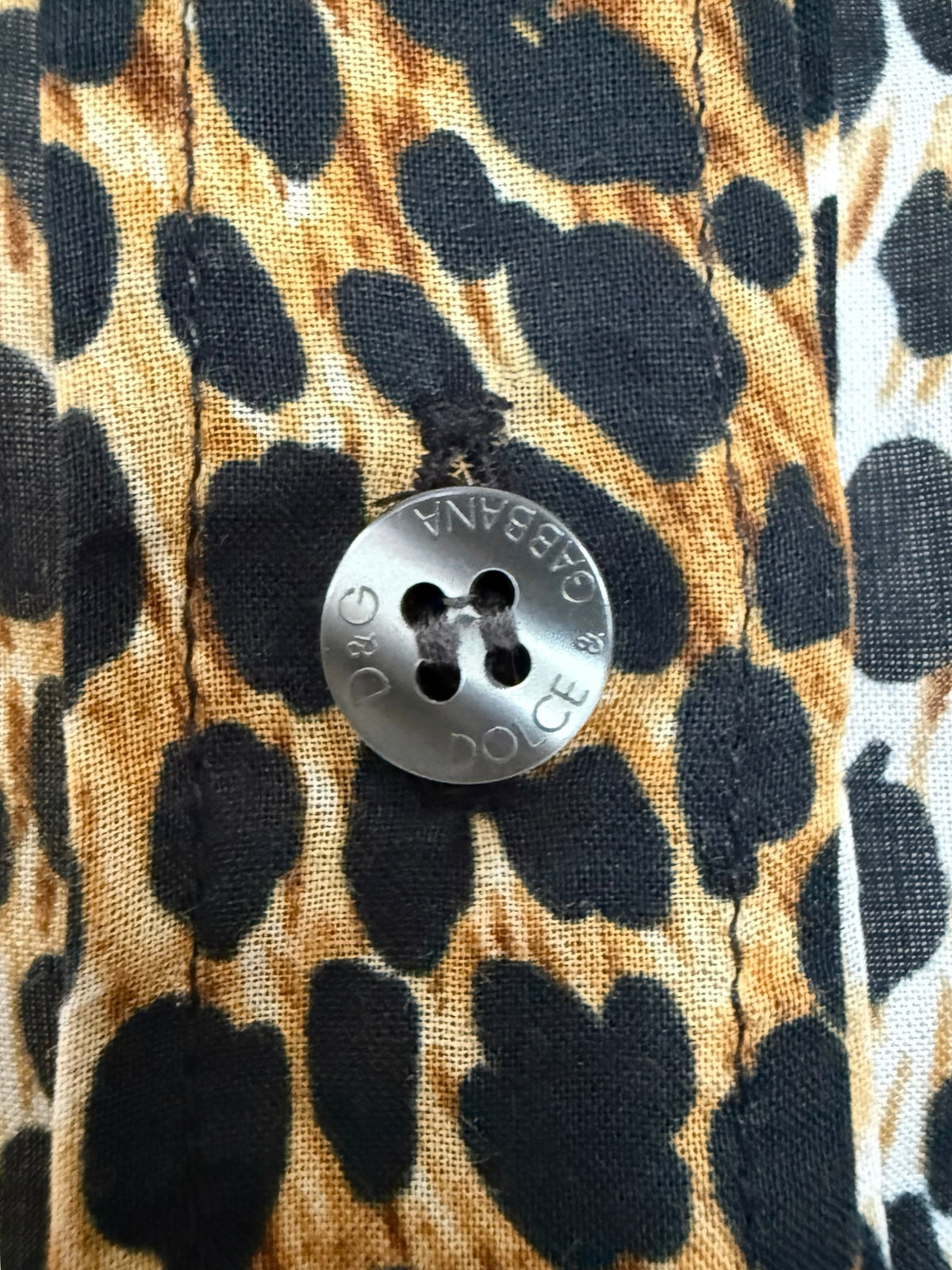 Dolce & Gabbana Sleeveless Leopard Print Pussy Bow Blouse in Cotton UK Size 10