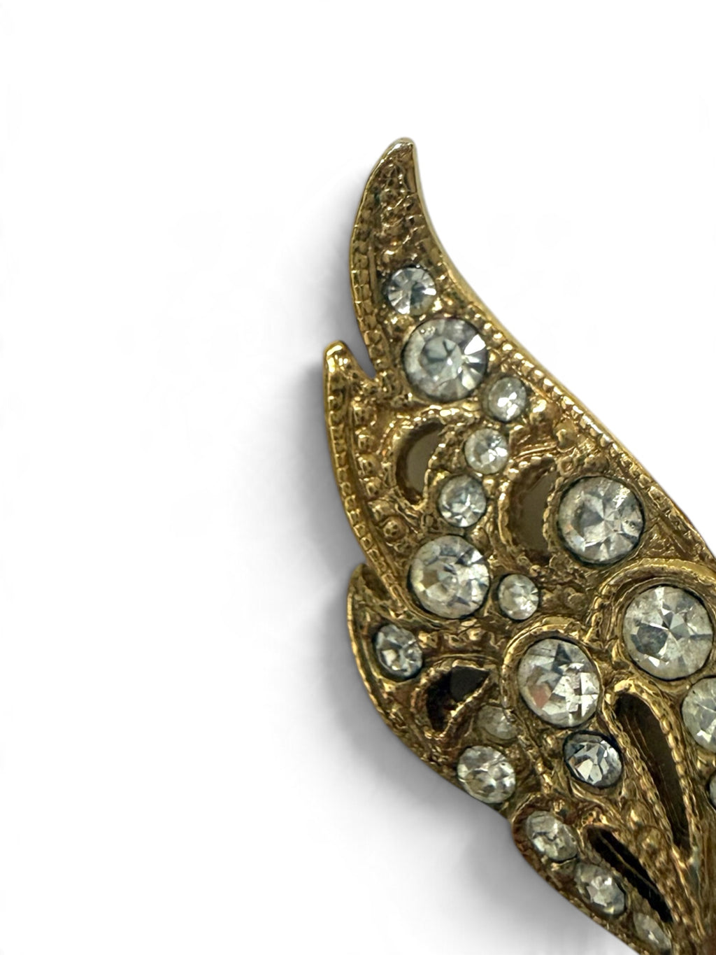 Attwood & Sawyer Vintage 22ct Gold Plated Swan Brooch with Swarovski Crystals