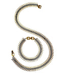 Givenchy Silver and Gold Tone Choker Necklace and Bracelet