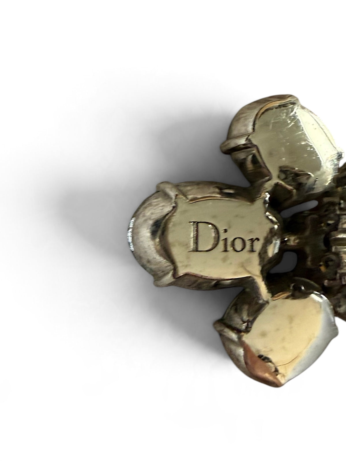 Vintage Christian Dior Red Enamel Crystal Cluster Statement Ring – Size N