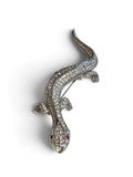 Vintage Attwood & Sawyer Crystal Lizard Brooch, Signed A&S, circa 1980s