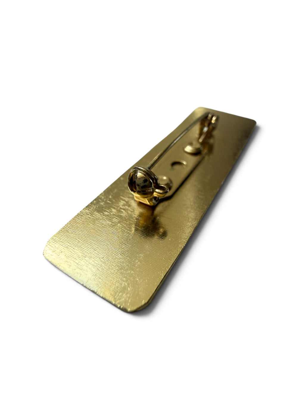 Vintage Chanel Employee Uniform Pin Brooch – Black Enamel with Gold “CHANEL”