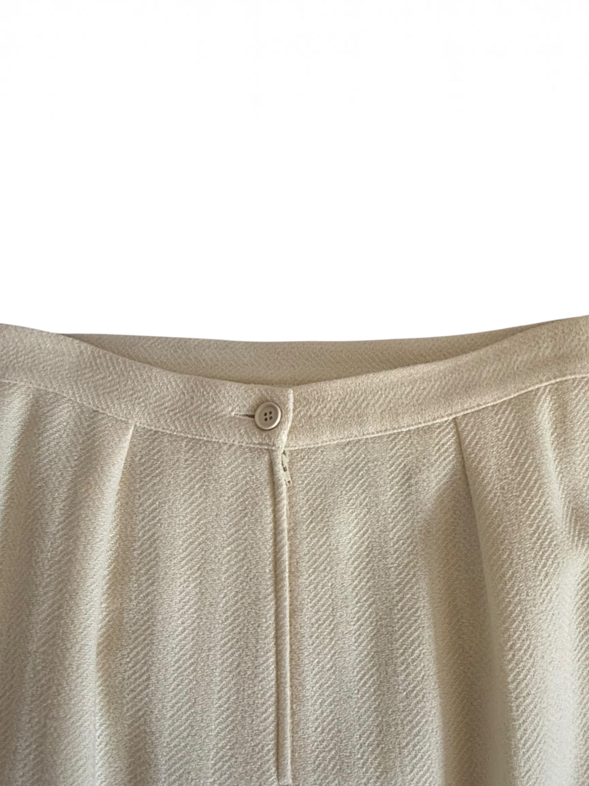 Valentino Miss V Cream Herringbone Skirt Suit, Size 44 / US 10