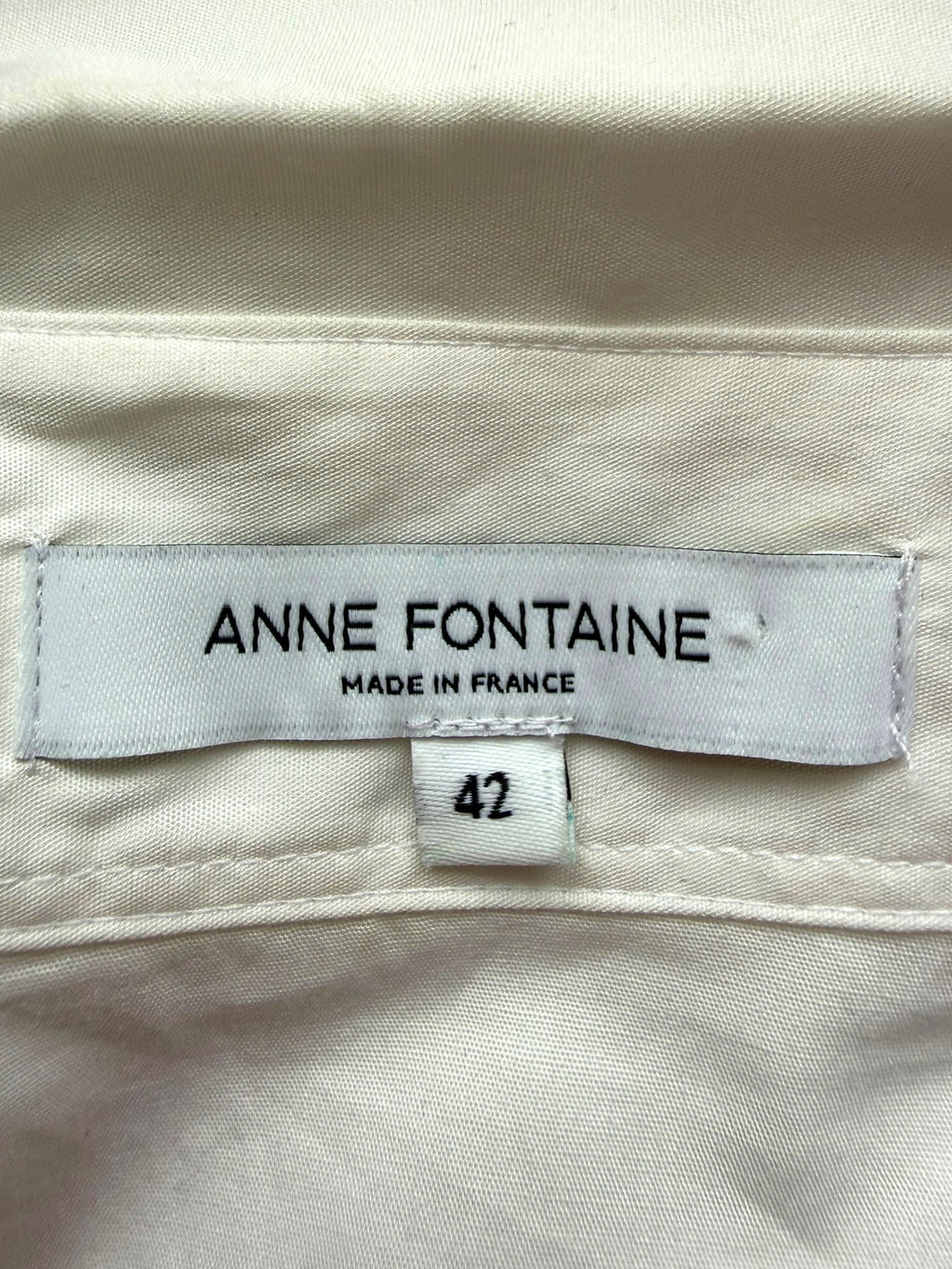 Anne Fontaine Isabelle Sleeveless White Ruffled Blouse – Size 42 | Made in France