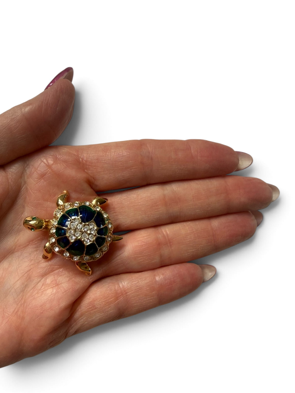 Vintage Attwood & Sawyer Turtle Brooch, Signed A&S, circa 1980s