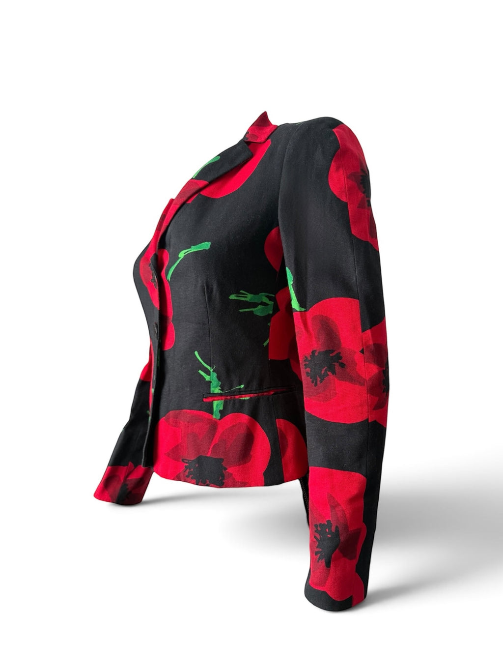 Moschino Cheap & Chic Poppy Print Cotton Blazer, UK 8 EU 36