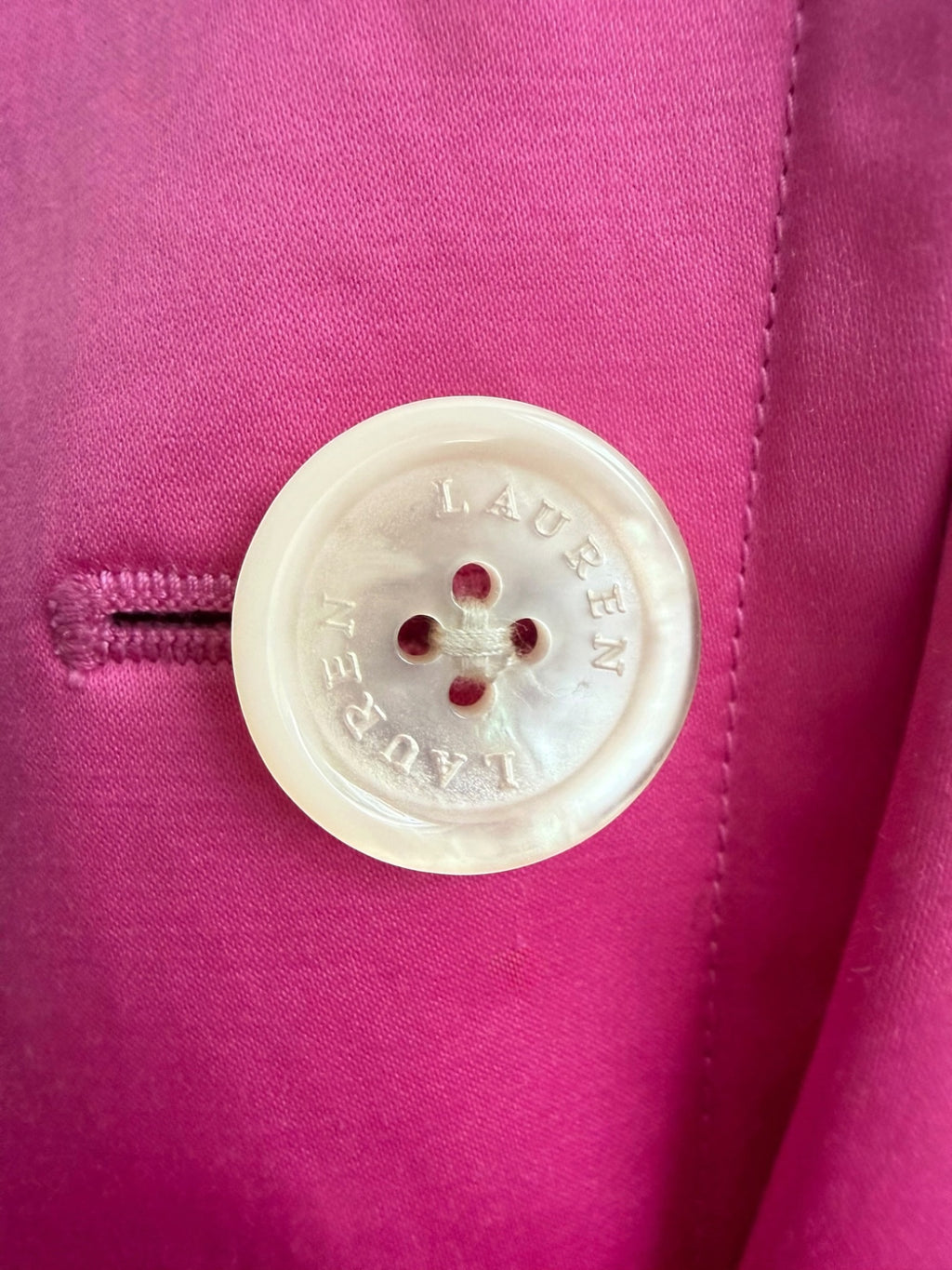 Lauren by Ralph Lauren Women’s Hot Pink Double-Breasted Trench Coat with Belt, Size M