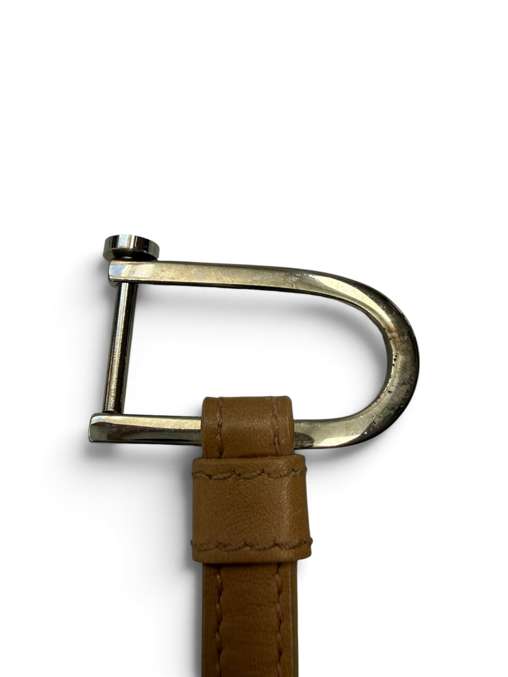 Christian Dior Oblique Monogram Canvas Handbag Charm with Beige Leather Strap & CD Hardware