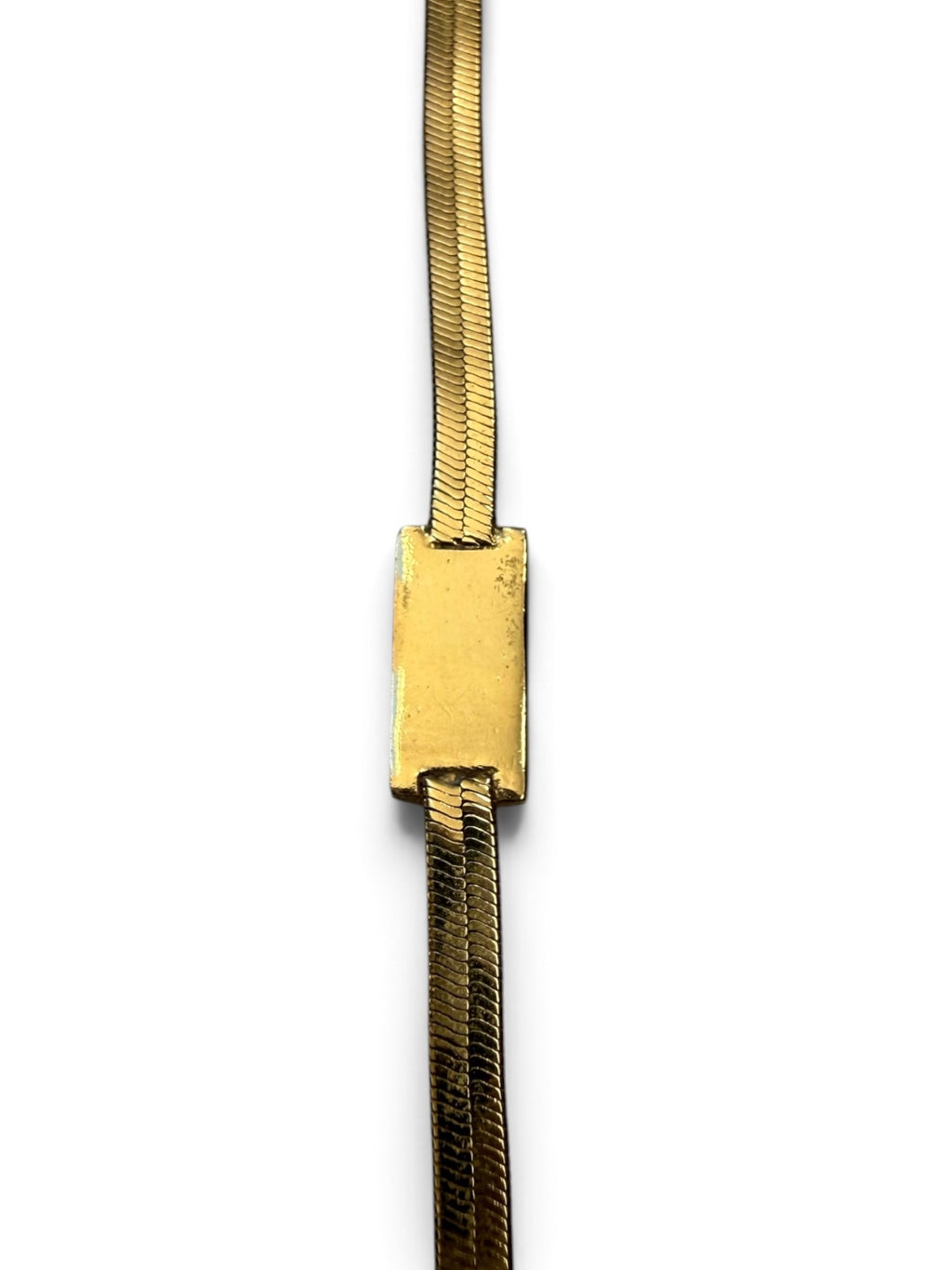 Vintage Christian Dior Bracelet, 1990s Gold Snake Chain with Logo Plaque
