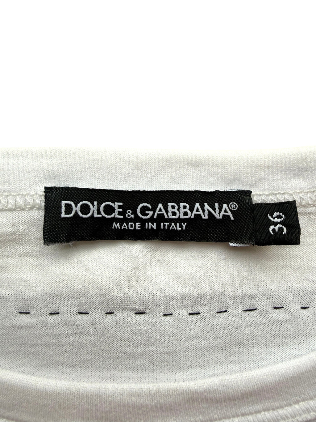 Dolce & Gabbana L’Amore è Bellezza White Cotton T-Shirt – Size IT 36