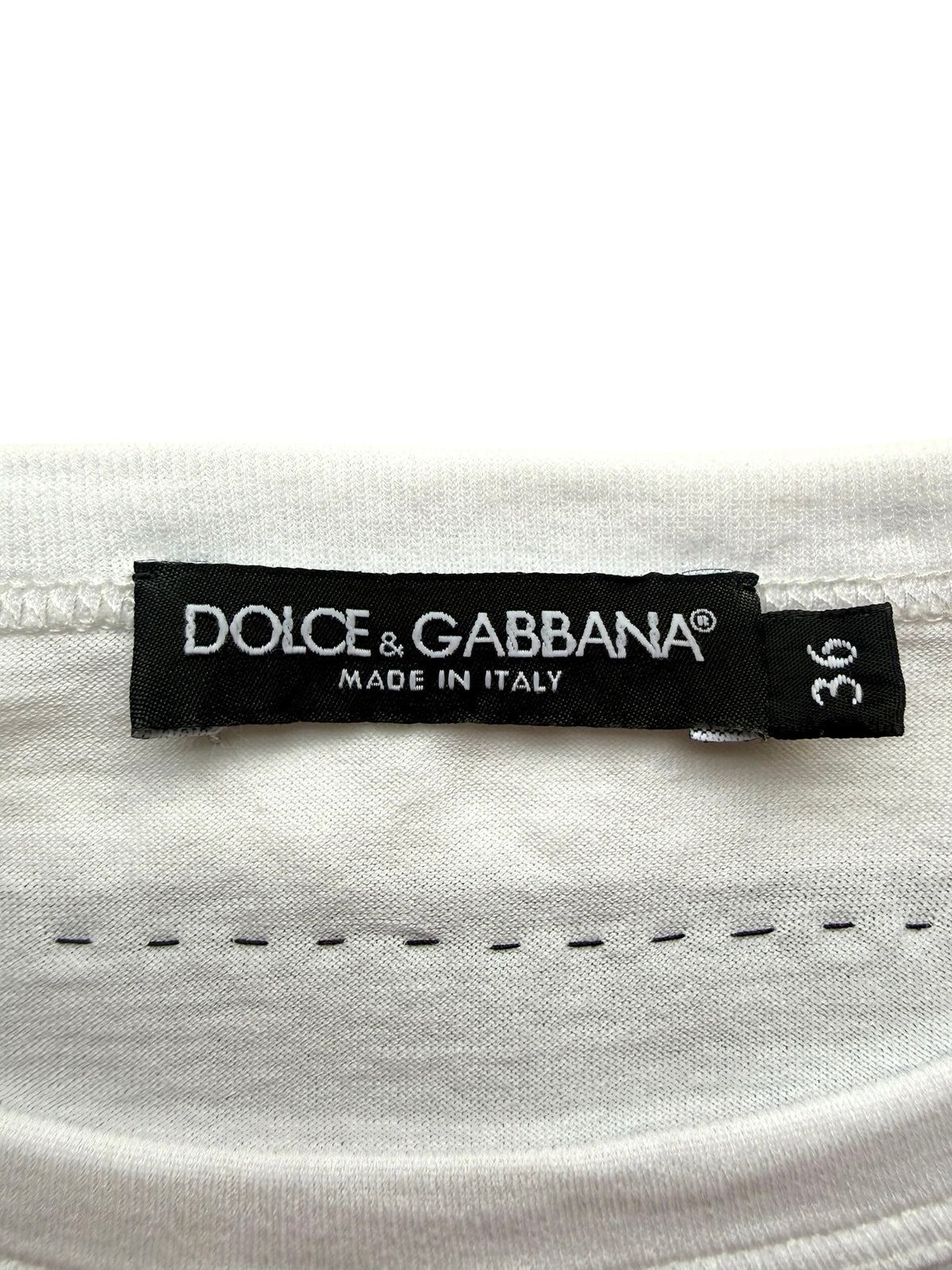 Dolce & Gabbana L’Amore è Bellezza White Cotton T-Shirt – Size IT 36