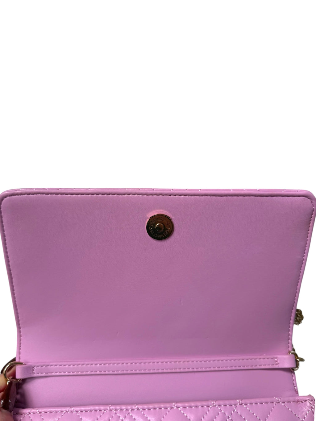 Love Moschino Pink Quilted Crossbody Bag with Gold Chain