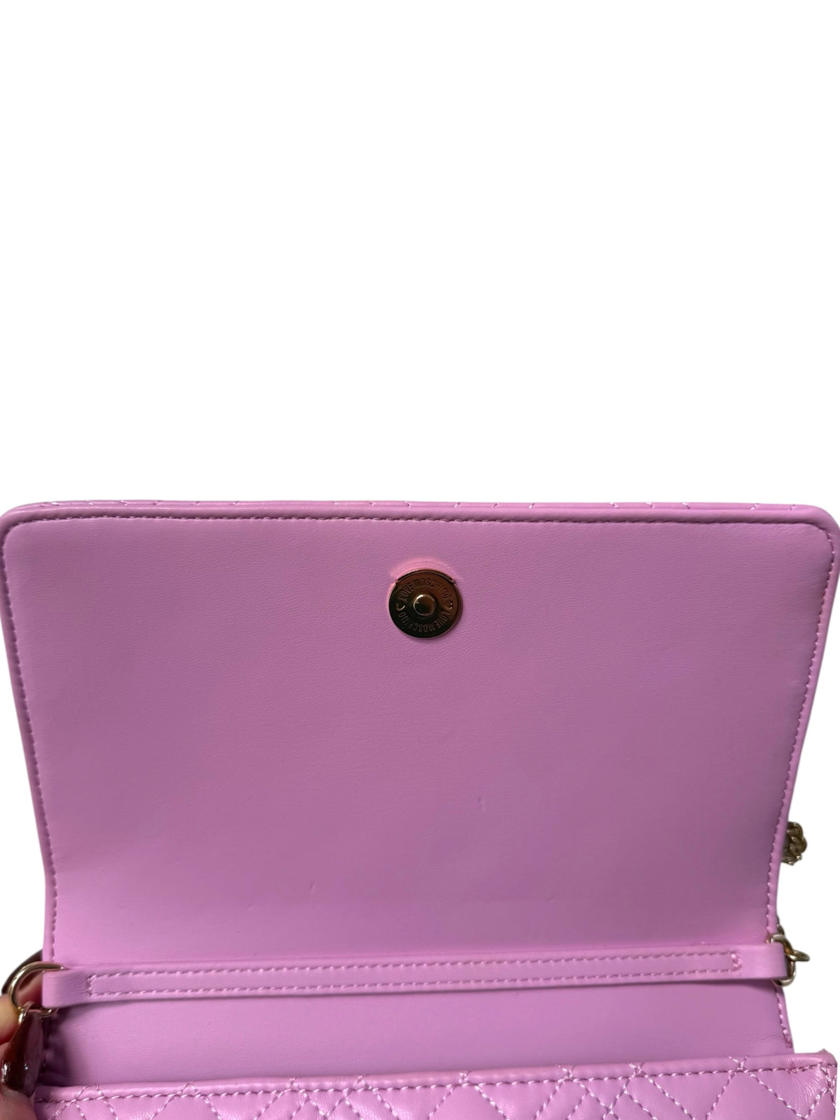 Love Moschino Pink Quilted Crossbody Bag with Gold Chain