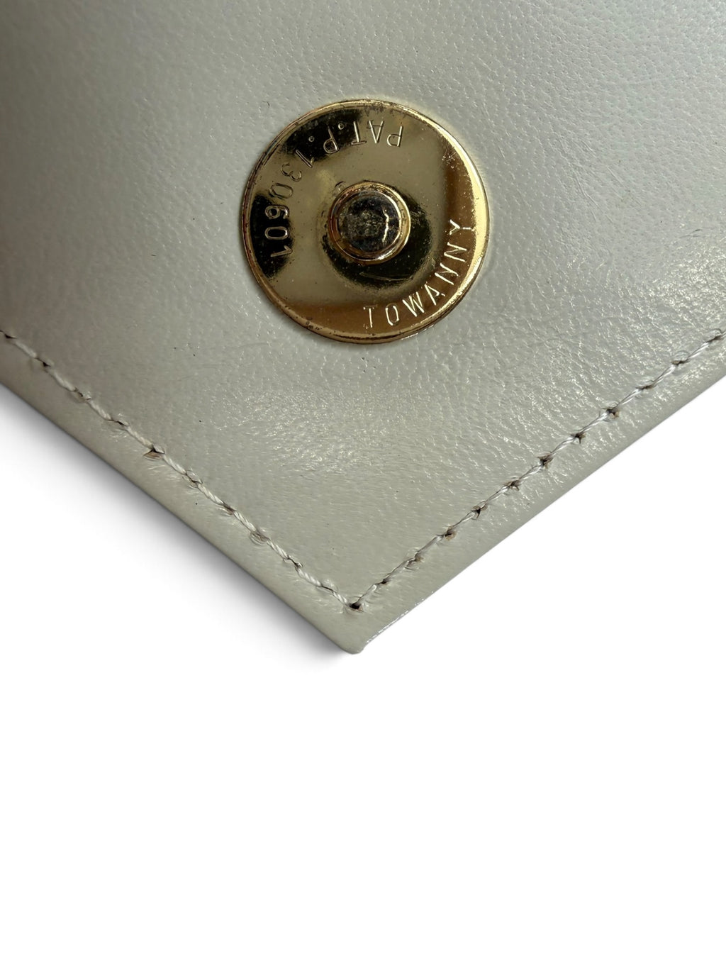 Yves Saint Laurent Pale Grey Chevron Quilted Leather Envelope Clutch, circa 1980s