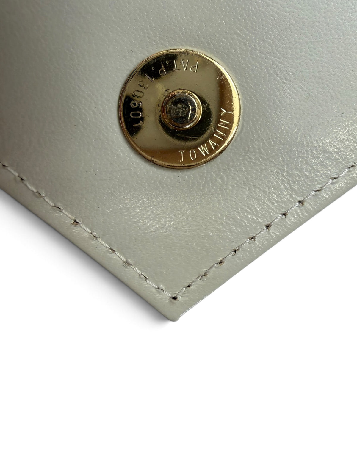 Yves Saint Laurent Pale Grey Chevron Quilted Leather Envelope Clutch, circa 1980s