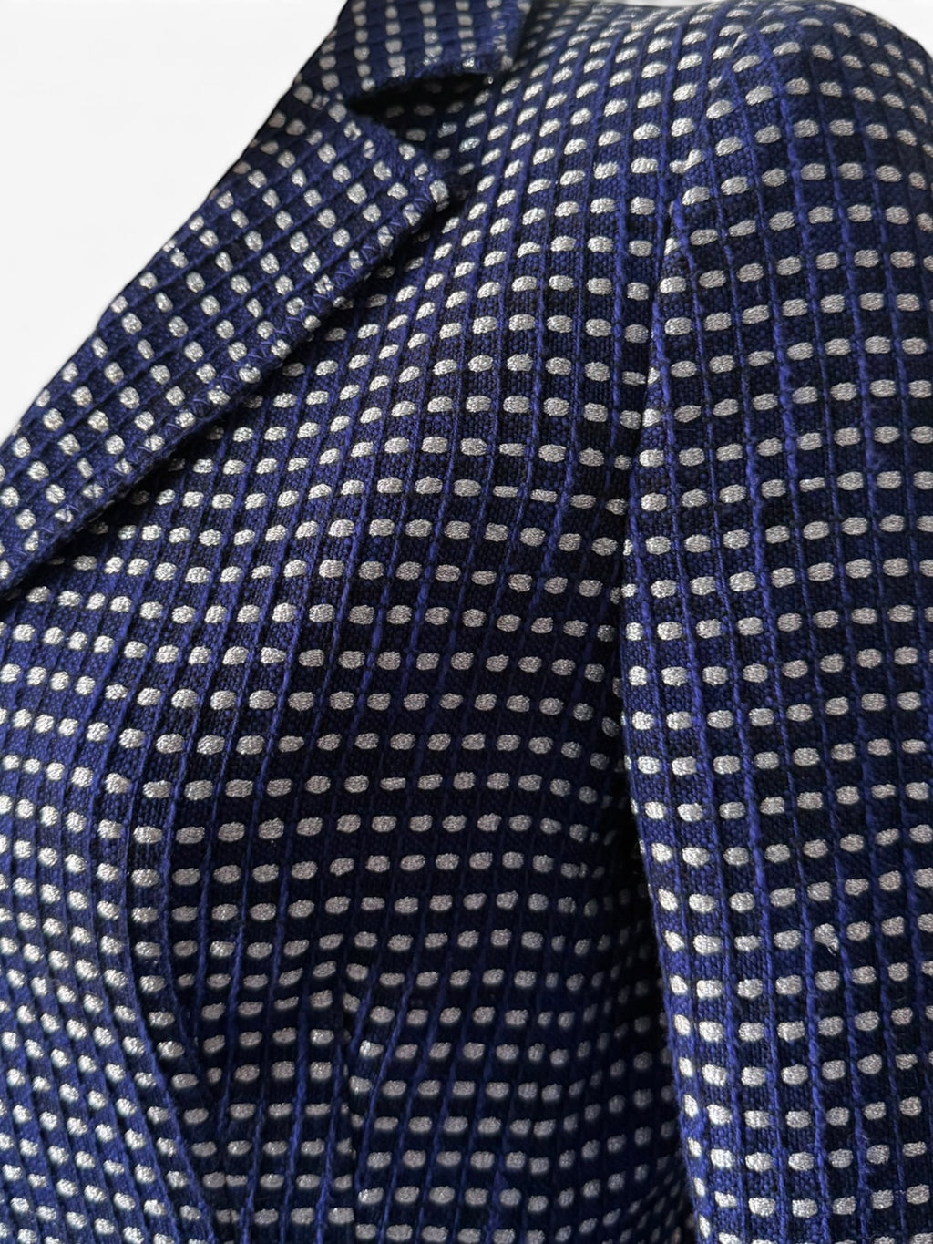 Vintage Moschino Cheap & Chic Navy Blue Check Blazer Jacket Size UK 12