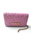 Love Moschino Pink Quilted Crossbody Bag with Gold Chain