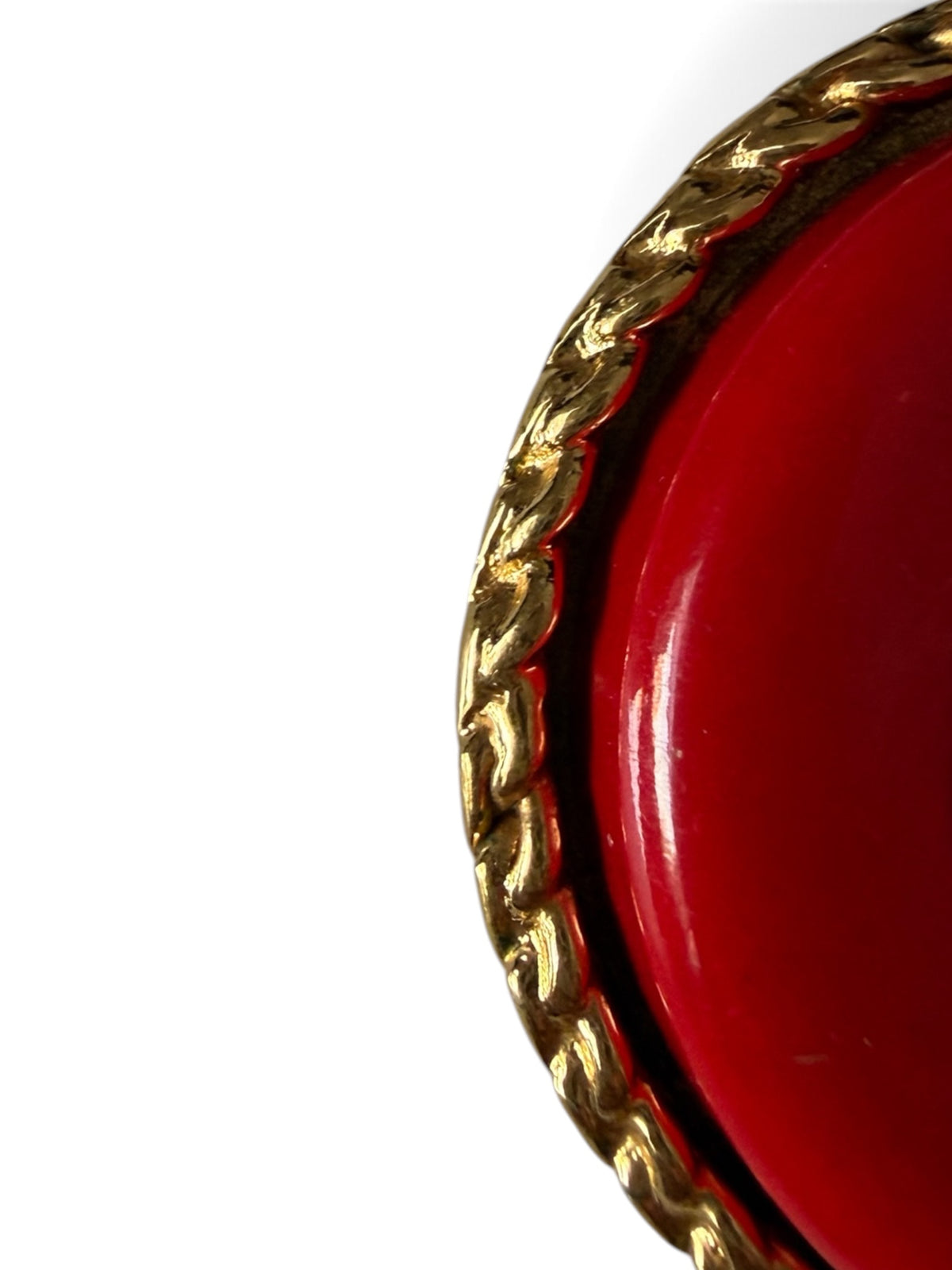 Chanel Large Four Leaf Clover Red Resin Clip On Earrings