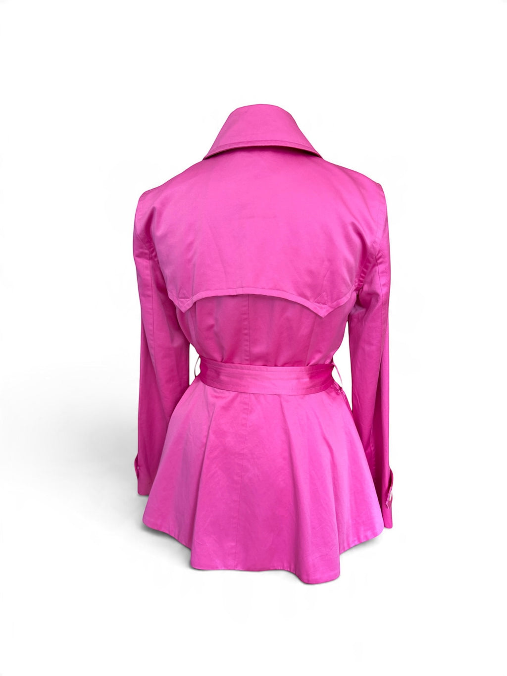 Lauren by Ralph Lauren Women’s Hot Pink Double-Breasted Trench Coat with Belt, Size M