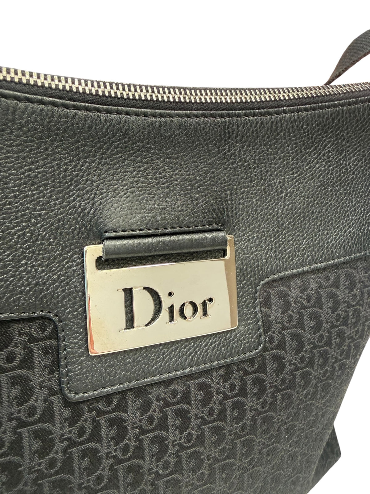 Christian Dior Street Chic Messenger Bag – Black Oblique Canvas & Leather, 2006, with Matching Wallet
