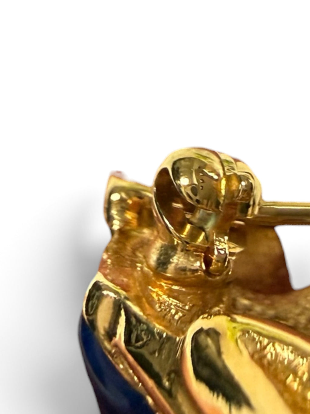Vintage Attwood and Sawyer 22ct Gold Plated Green Enamel & Swarovski Crystal Frog Brooch (Circa 1980s–1990s)