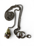 Vintage Chanel Silver-Tone Floral Pearl & Crystal CC Necklace, Spring 2005