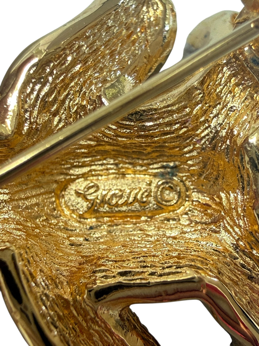 Sparkling Vintage Grossé Crystal Teddy Bear Brooch with Original Box
