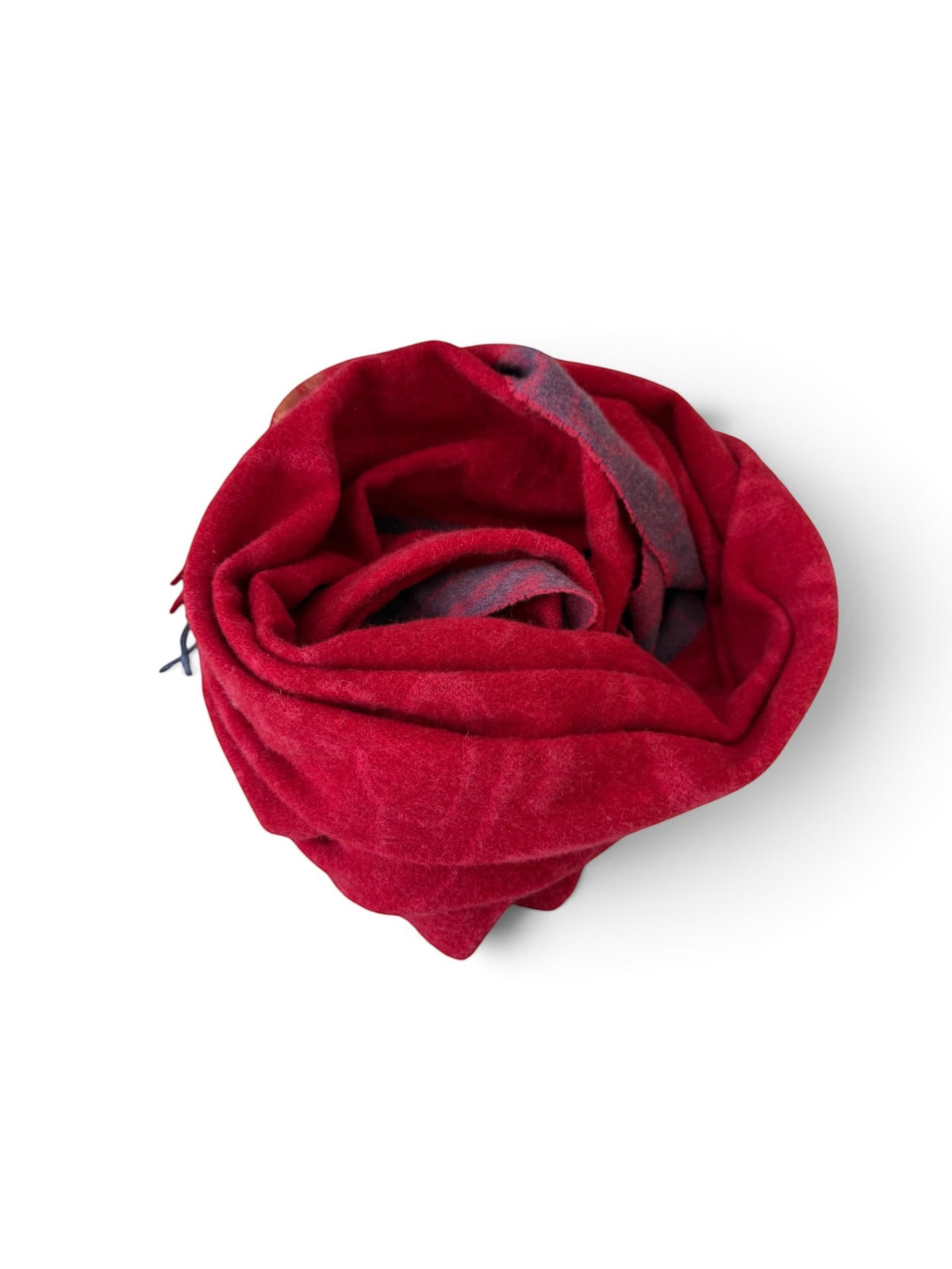 Vintage Vivienne Westwood Red Purple Wool Scarf Fringed Orb Logo